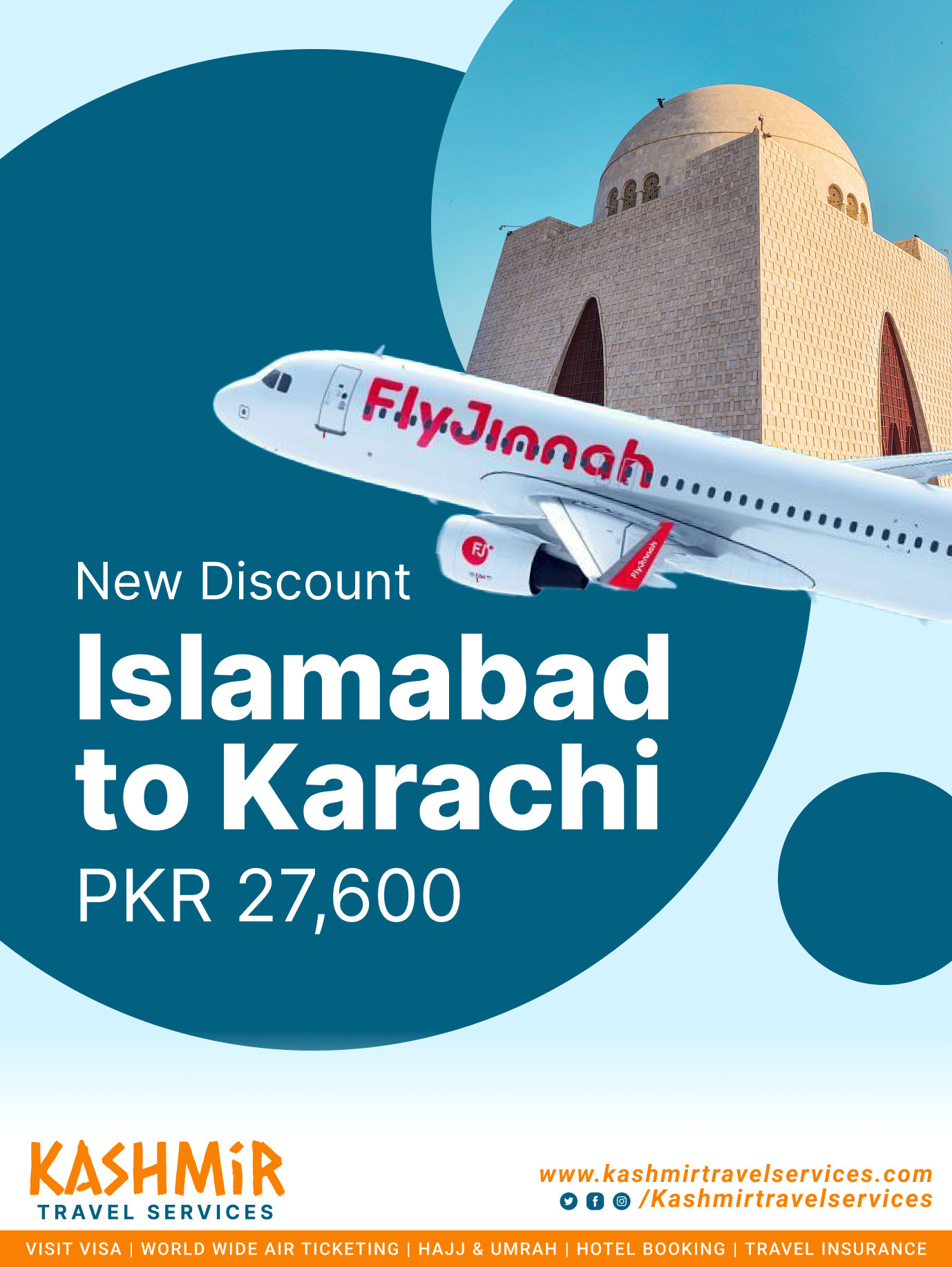 Islamabad to Karachi FLY JINNAH Flights Schedule and Price